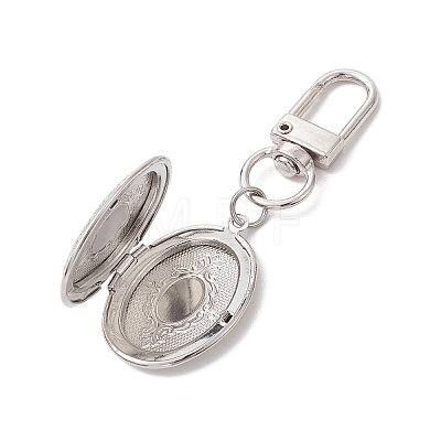 Oval Brass Locket Pendants Decorations KK-CJ2A51-P-1