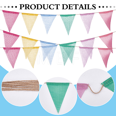 8Pcs Cloth Triangle Flag Banner AJEW-WR0003-48-1