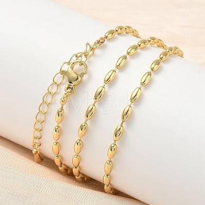 2.5MM Brass Rice Ball Chain Necklaces NJEW-P339-04G-1