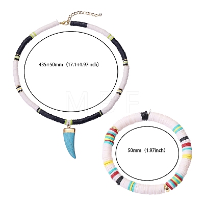Stretch Bracelets and Pendant Necklace Jewelry Sets SJEW-SZ0001-002-1
