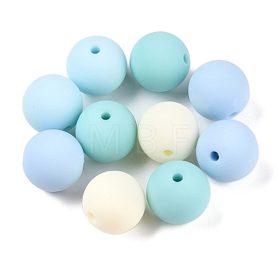 Rubberized Style Imitated Silicone Acrylic Beads MACR-T048-01A-12-1