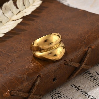 304 Stainless Steel Open Cuff Rings RJEW-R014-02G-01-1
