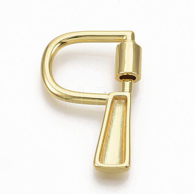 Brass Screw Carabiner Lock Charms KK-T046-001G-P-NF-1