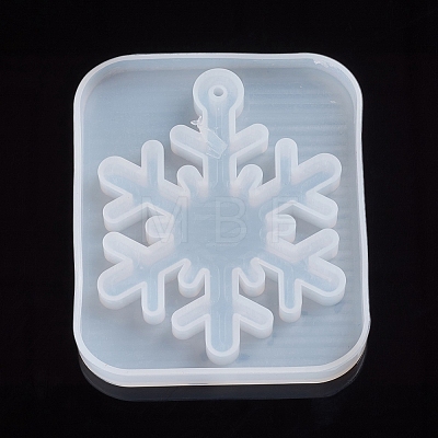 Christmas Snowflake Resin Casting Silicone Pendant Molds DIY-WH0162-58-1