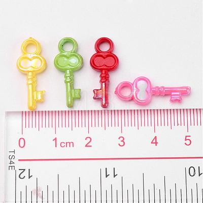 Opaque AB Color Acrylic Skeleton Key Pendants SACR-R697-M24-1