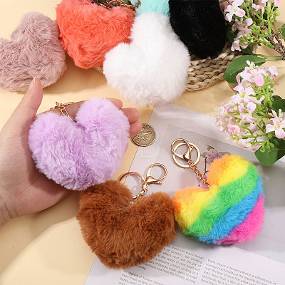 24Pcs Cloth Plush Keychains KEYC-WH0038-68-1