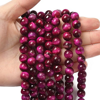 Natural Rose Tiger Eye Beads Strands G-G099-10mm-3-1