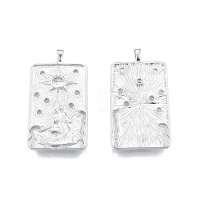 Brass Micro Pave Clear Cubic Zirconia Pendants KK-G432-14P-1