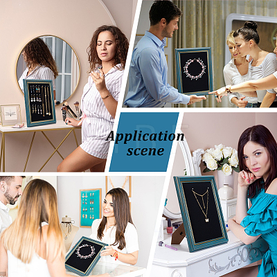 1Pc Photo Frame Plastic Earring Display Stands with Foam Liner and Needles EDIS-WA0001-01-1
