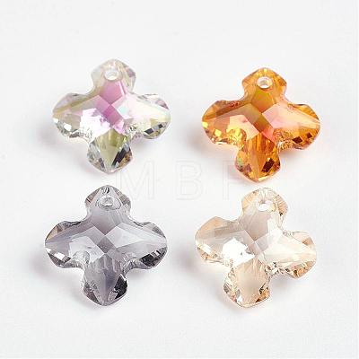 Faceted K9 Glass Charms EGLA-P026-A-1