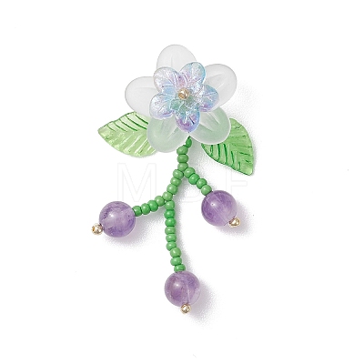 Glass Beaded Pendants PALLOY-MZ01156-02-1