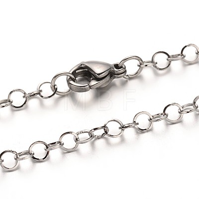 304 Stainless Steel Cable Chain Necklaces NJEW-N0046-02-1