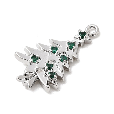 Christmas Brass Micro Pave Cubic Zirconia Pendants KK-L258-04P-A02-1