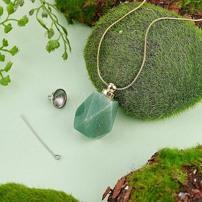  Natural Green Aventurine Perfume Bottle Pendant G-NB0003-58B-1