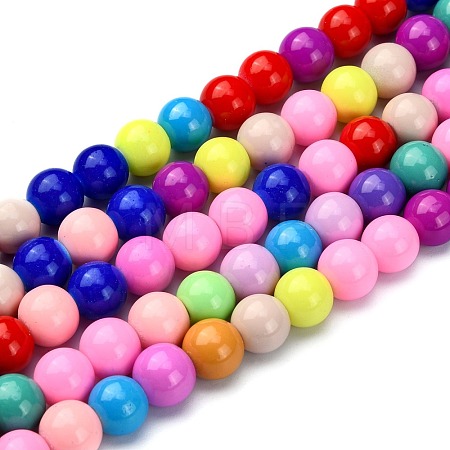 Baking Paint Glass Beads Strands X-DGLA-MSMC001-11-1