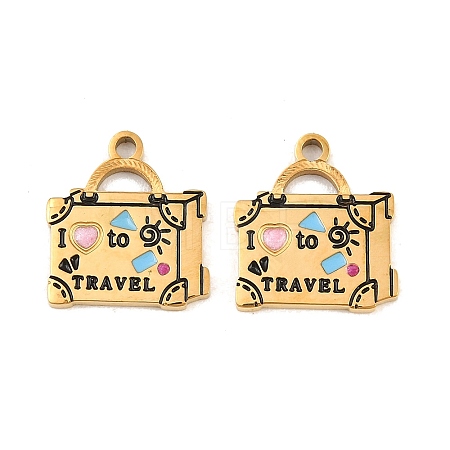 304 Stainless Steel with Enamel Charms SA-CBAA937-10B-G-1