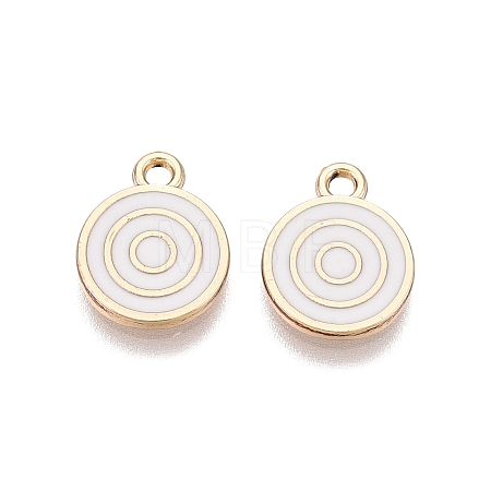 Rack Plating Alloy Enamel Pendants ENAM-N070-01B-01G-01-1