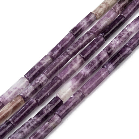 Natural Lepidolite/Purple Mica Stone Beads Strands G-F247-45-1