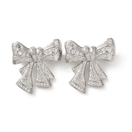 Brass Micro Pave Cubic Zirconia Twister Clasps KK-K422-02P-1