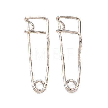 Iron Wave Safety Pin Brooch Findings JEWB-Z050-01P-01-1