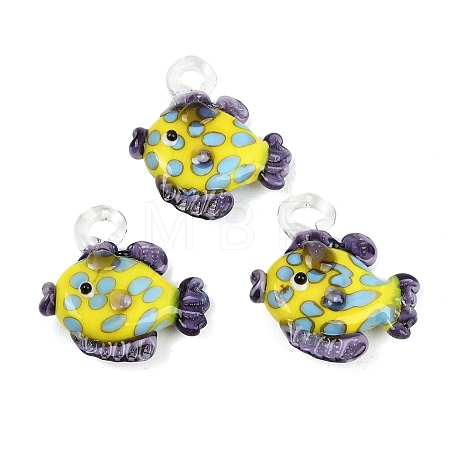 Handmade Lampwork Pendants LAMP-B035-01C-22-1