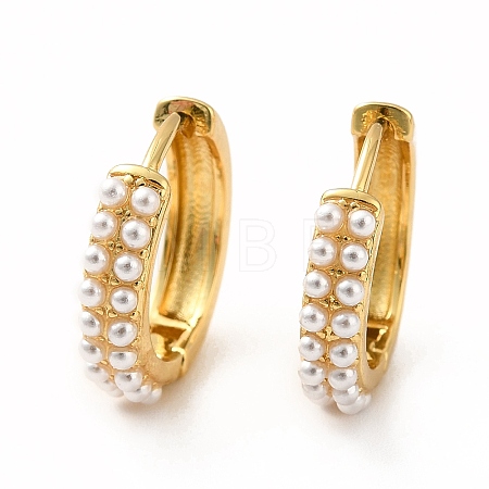 Acrylic Pearl Beaded Hoop Earrings X-EJEW-K093-10G-1