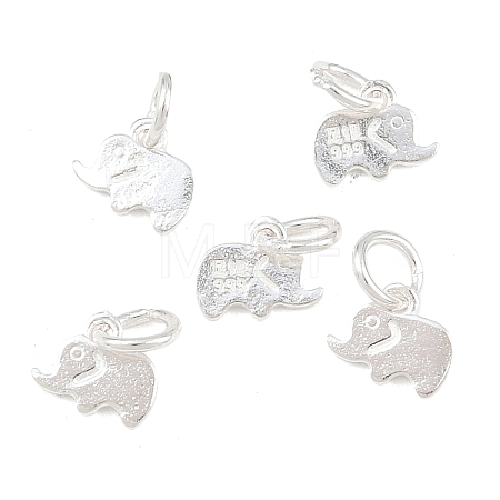 Fine Silver Elephant Charms STER-A049-02S-1