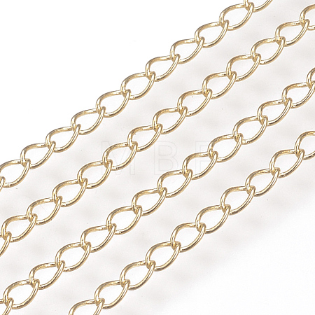 Soldered Brass Curb Chains KK-S332-12G-1