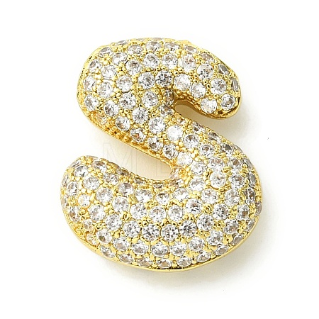 Rack Plating Brass Cubic Zirconia Pendants KK-S378-02G-S-1