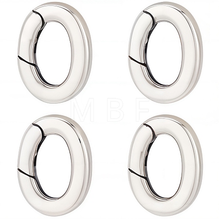 4Pcs 925 Thailand Sterling Silver Spring Gate Rings STER-SC0001-34-1
