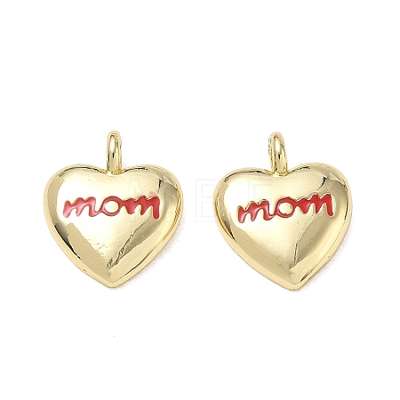 Mother's Day Brass Enamel Pendants KK-CBA9234-06G-01-1