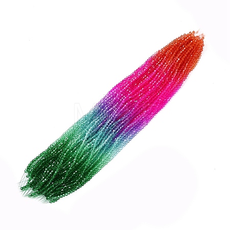 Gradient Color Baking Paint Glass Bead Strands DGLA-A039-T2mm-A011-1