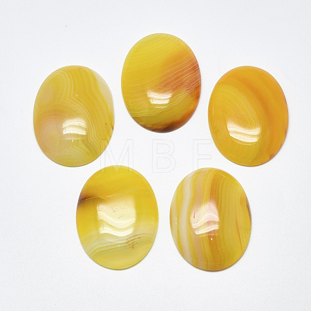 Natural Banded Agate/Striped Agate Cabochons G-T122-22F-1