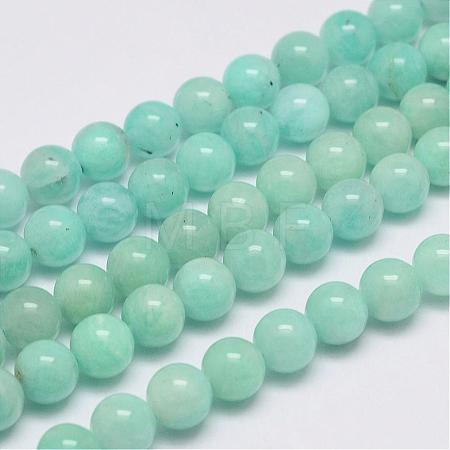 Natural Amazonite Bead Strands G-P204-01-8mm-1