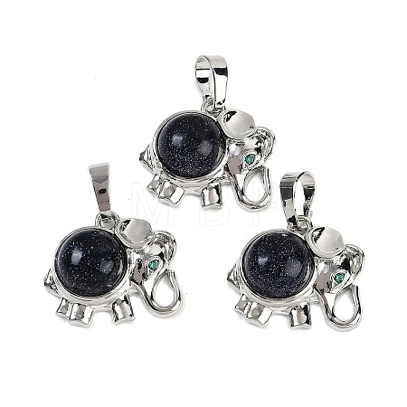 Synthetic Blue Goldstone Pendants G-I374-A-P06-1