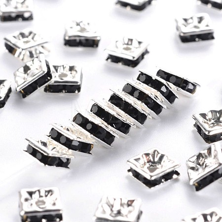 Brass Rhinestone Spacer Beads RSB072-04S-1