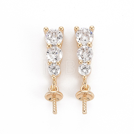 Brass Micro Pave Clear Cubic Zirconia Peg Bails Pendants X-KK-T062-205G-NF-1