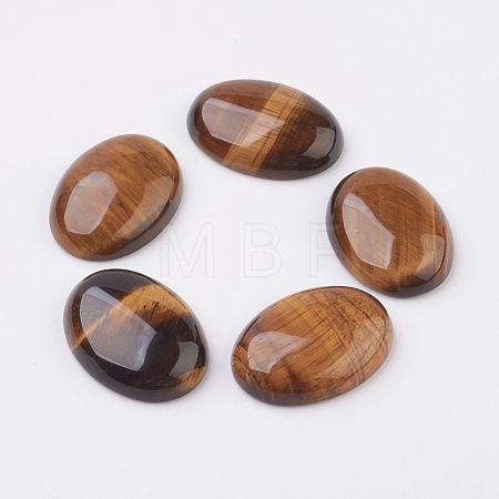 Natural Tiger Eye Flat Back Cabochons X-G-G741-30x40mm-01-1