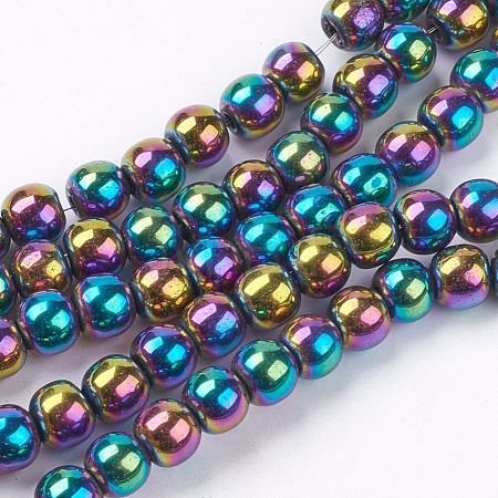 Non-magnetic Synthetic Hematite Beads Strands G-S096-6mm-5-1