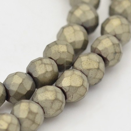 Round Non-magnetic Synthetic Hematite Beads Strands G-D617-6mm-29-1