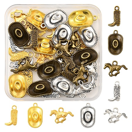 45Pcs 9 Style Tibetan Style Alloy Pendants FIND-FS0003-56-1