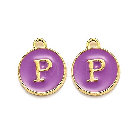 Golden Plated Alloy Enamel Charms LS-ENAM-Q437-12P-1