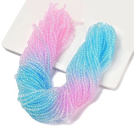 Transparent Painted Glass Beads Strands DGLA-A034-T3mm-A22-1