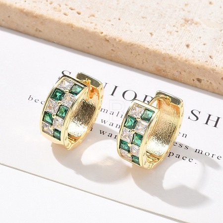 Brass Micro Pave Cubic Zirconia Hoop Earrings LS-EJEW-H152-01B-G-1