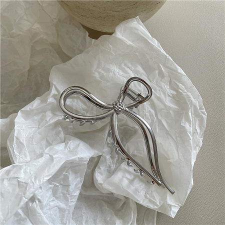 Elegant Metal Hair Clip with Bow Design - Graceful ST8133283-1