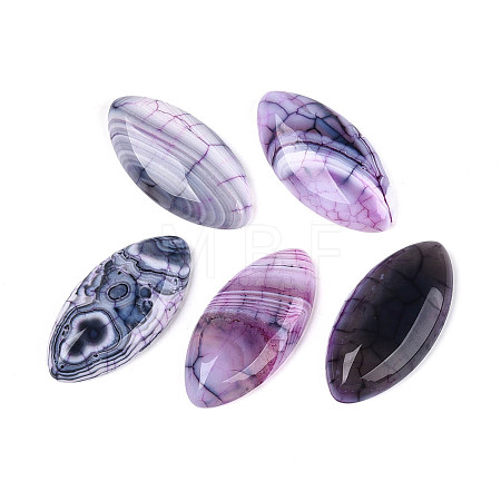 Dyed Natural Crackle Agate Cabochons G-T144-78C-1
