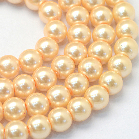 Baking Paint Pearlized Glass Pearl Round Bead Strands HY-Q003-4mm-61-1