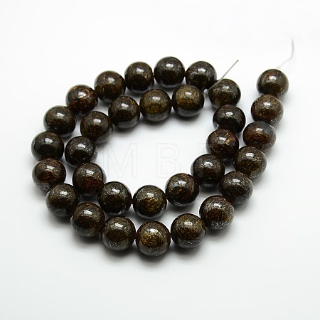 Round Natural Bronzite Beads Strands G-P059A-01-1