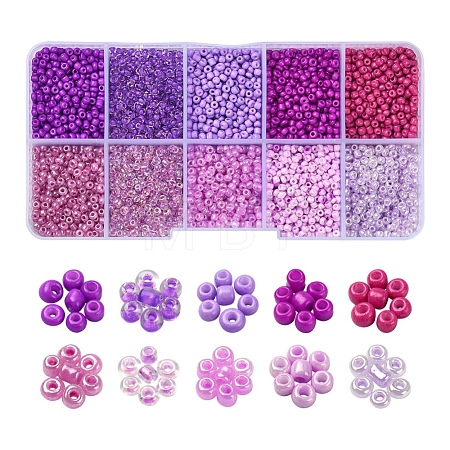 8500Pcs 10 Style Glass Seed Beads SEED-YW0001-80E-1