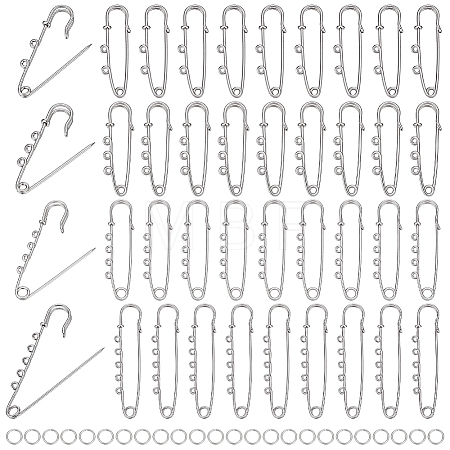 40Pcs Alloy Brooch Findings FIND-PH0060-23-1